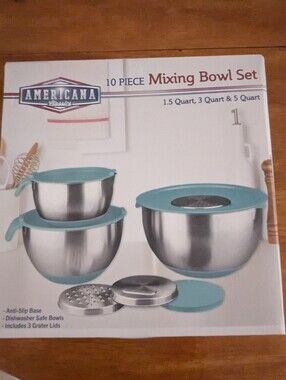 NEW Stainless Steel 10-Piece Mixing Bowl Set